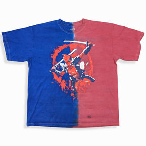 DeadPool Red & Blue Tie Dye Shirt  by Marvel XL